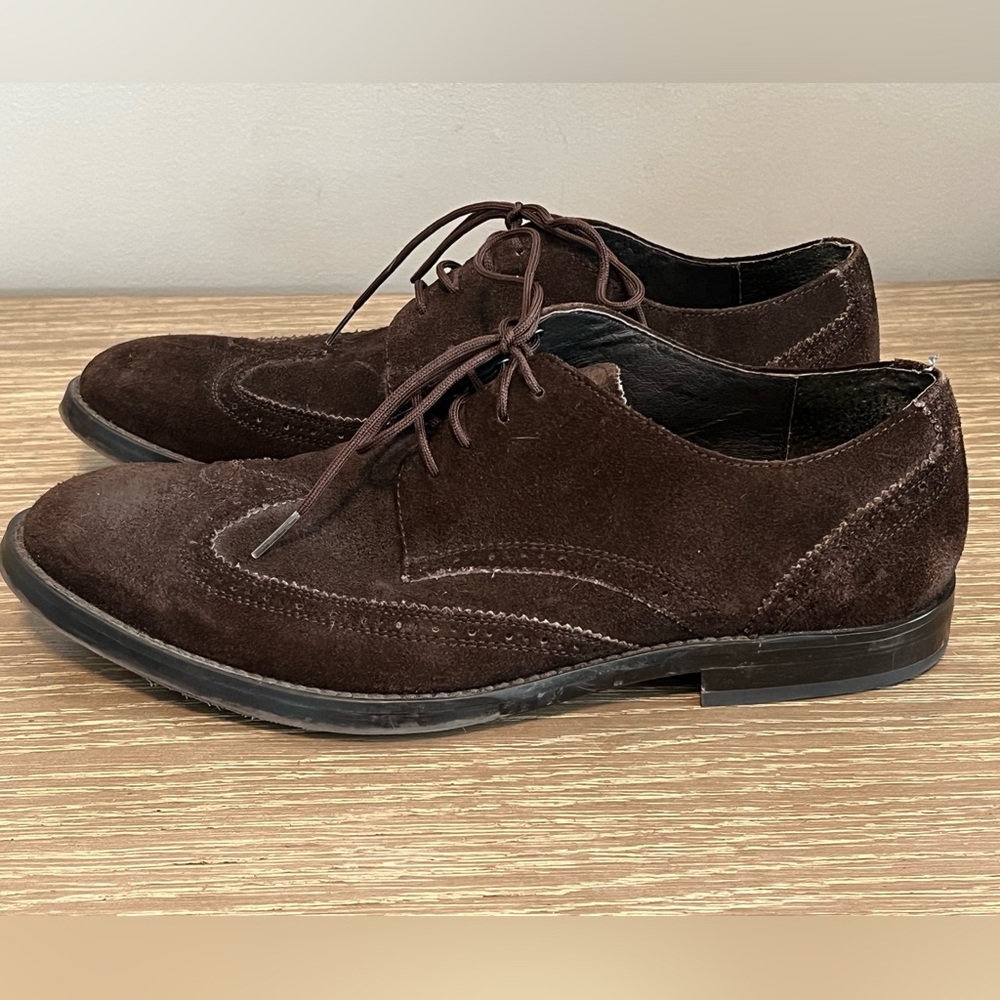 Calvin Klein Brown Suede Men’s Wingtip Oxfords 9‎